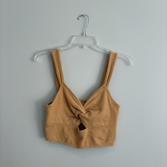 Madewell Cutout Knot-Front Crop Tank Top Size M - Picture 2 of 8